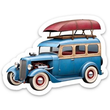 A 1934 fenderless rustic old antique rat Chevrolet hot rod caravan that’s blue and cherry pearl  sticker