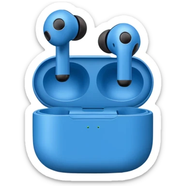 blue wireless earbuds sticker