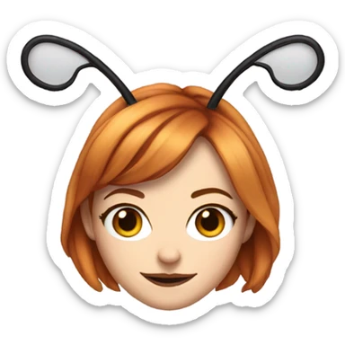 emma stone with antennae  sticker