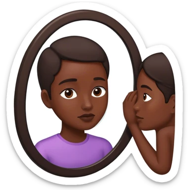 a person through a mirror. self-love sticker
