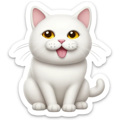 Marshmallow made into a cat sticker