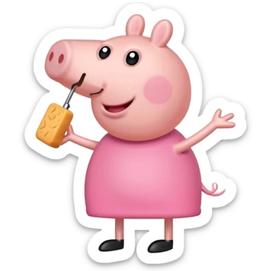 Peppa pig doing the griddy sticker
