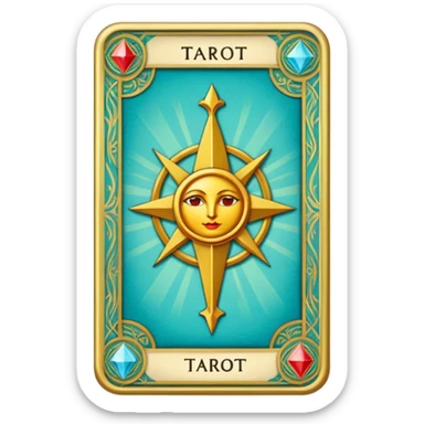 Carta de tarot de color turquesa sticker
