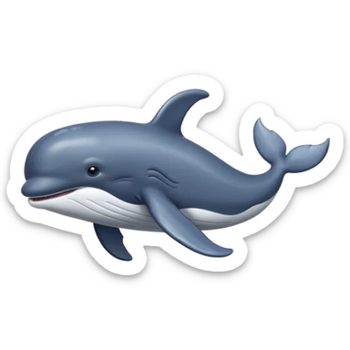whale swimming in sea water sticker