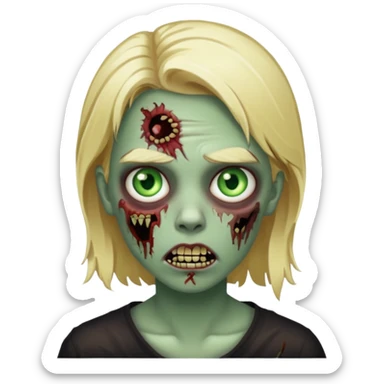 quero ser um zombie, sou loiro dos olhos verdes  sticker