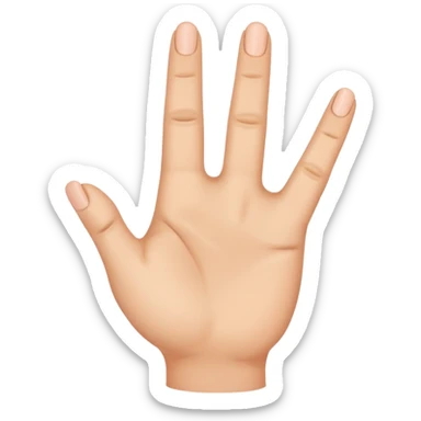 Hand with 5 finger all up except middle finger is down  sticker