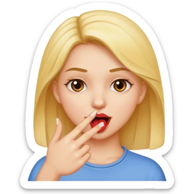 Une fille qui se mord le bout d’un doigt sticker