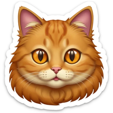 Caramel colored cat, fluffy and much fur sticker