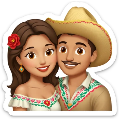 Russian and Mexican couple kissing sticker