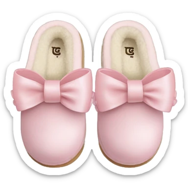 ugg slippers with light pink bows on the back sticker
