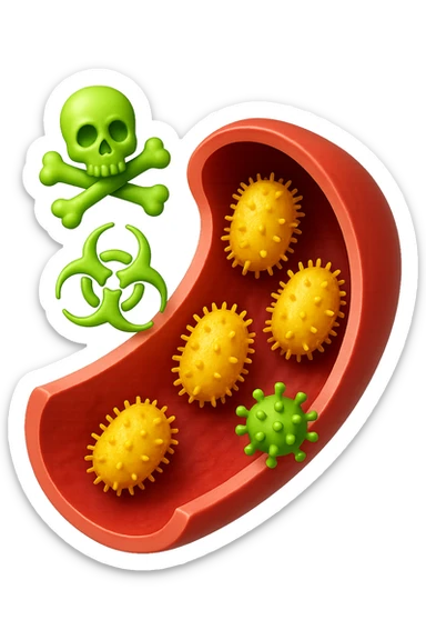 EMOJI STILE IPHONE 3D DI tossine e batteri che entrano in una vena umana E FALLO MOLTO REALISTICO IN 3D sticker
