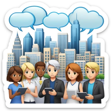 An icon representing a visual novel, inspired by games like 'One Day in London.' The design features a detailed cityscape with characters in dynamic poses, as if caught in a pivotal story moment. Speech bubbles and narrative text appear. Transparent background sticker