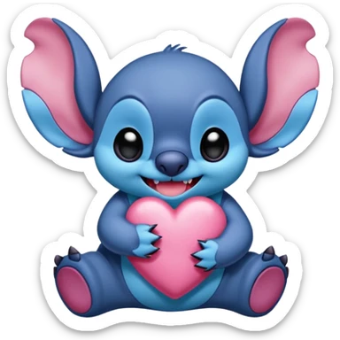 Puedes crear un Match de Stitch (azul y rosada) por separado simulando que se dan un beso, tipo sticker OS phone sticker