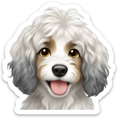 Blonde girl with blue Merle aussiedoodle sticker