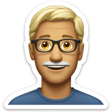 a good looking man with spectacles sticker