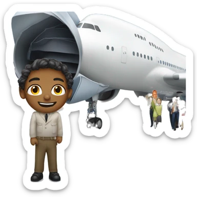 Me standing in front of a Boeing 747-8 sticker