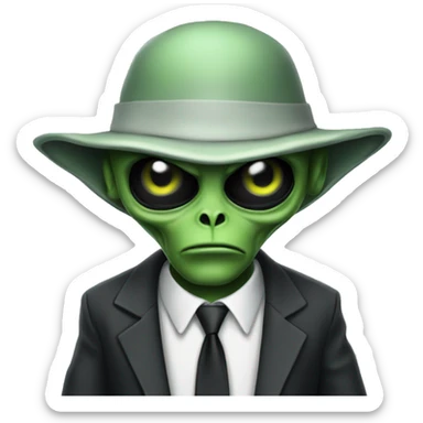 Gangster alien sticker