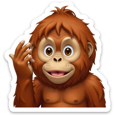 orangutang blowing kiss sticker