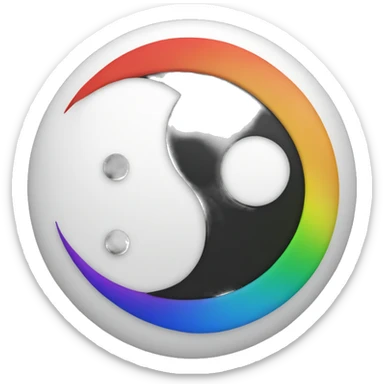 rainbow yin yang sticker