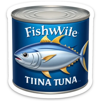 Create a logo using the FISHWIFE TINNED TUNA graphics  sticker