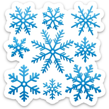 Falling snowflakes, felt texture, scrapbooking sticker