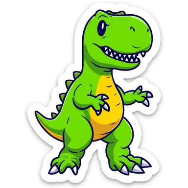 man T-Rex cartoon sticker sticker