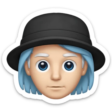 Menino branco de cabelo escuro, boné preto, olhos azuis sticker