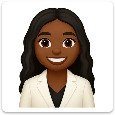 turn the second man in emoji style of the 1st image, match the facial features and match dressing style of the 2nd image, she is wearing white suit sticker