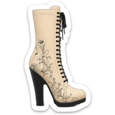 heels-boot-beige-with-black-doodles-zip sticker