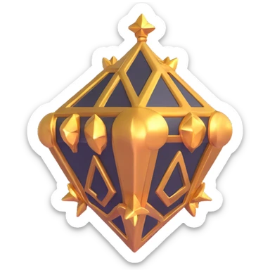 emoji inspired by Dota 2, stylized as a 3D game item, metallic and magical details sticker