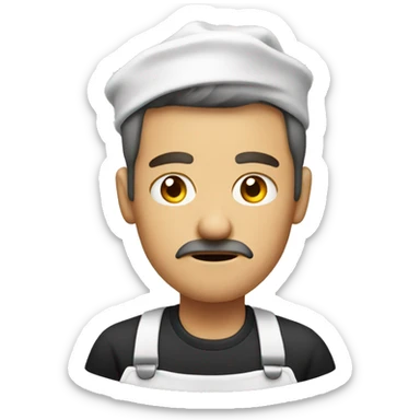 a frowning barista sticker