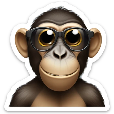 A monkey taking of his sunglasses and he he is very shocked as if you said something that was awkward  sticker