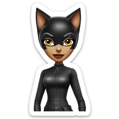 Realistic Cat Woman from Batman tv show, plastic dream house food truck  sticker