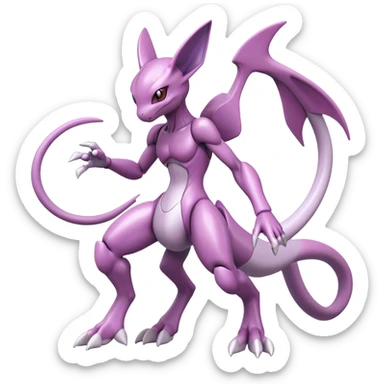  Cool Edgy Shiny Futuristic Ethereal Legendary Mewtwo-Digimon-Genesect-Palkia-hybrid full body sticker