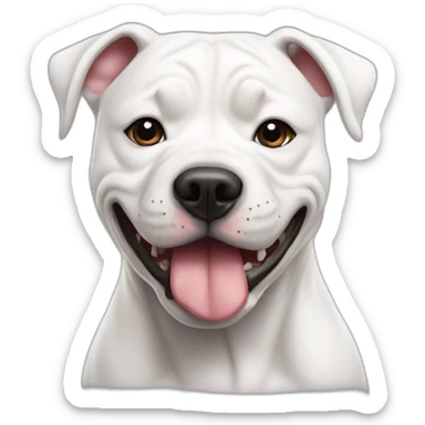 White staffordshire bull terrier crying sticker
