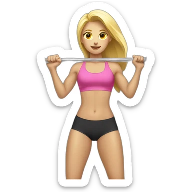 blonde girl lifting weights sticker