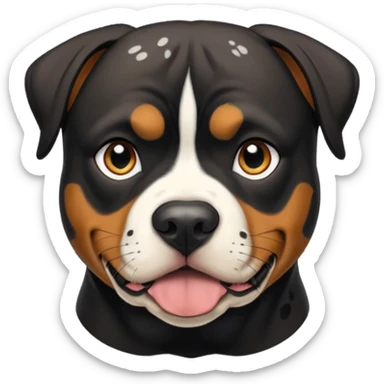 Pitt bull rottweiler white muzzle with black spots sticker