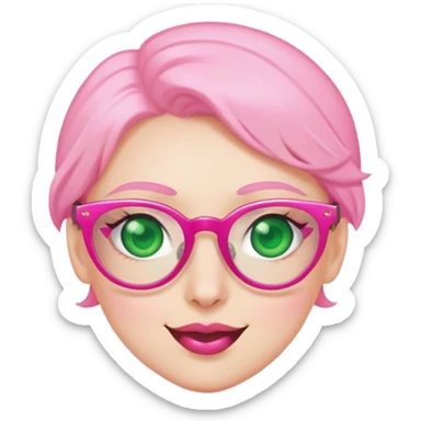 Persona Catira ojos verdes con lentes rosado picando ojo  sticker