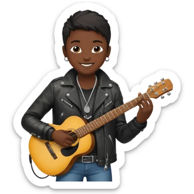 concert black Cable reels connected do a guitar sticker