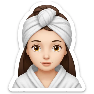 girl brunette getting a facial  sticker