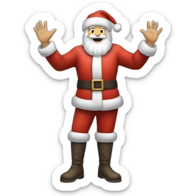 Full height Actively gesturing with hands pale skin Santa Claus in gray sticker