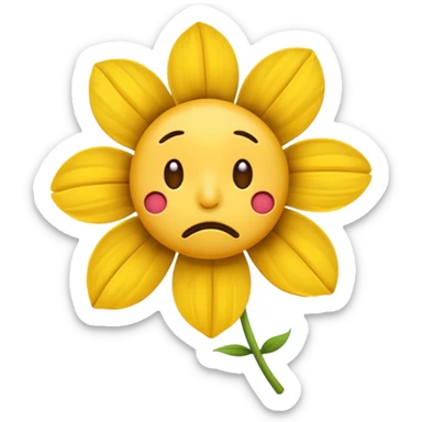 Pensive emoji with wilted flower  sticker
