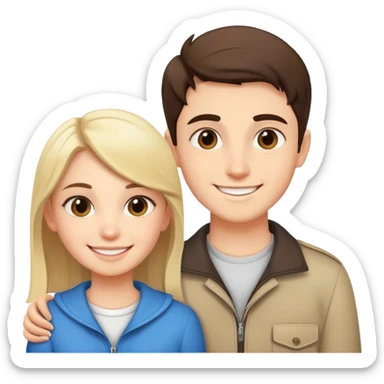 smiling girl Tefi with boy jetset sticker