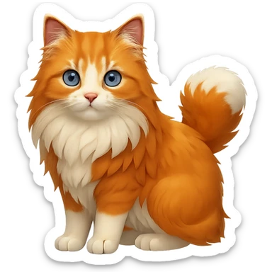 Change the cat's eyes to bright blue, keep the rest the same, with no background sticker