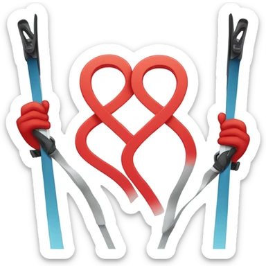 A heart ❤️ on skiis sticker