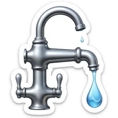 
water pouring from an OLD tap, 1980 sticker