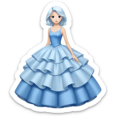 The bubble dress is typically a voluminous ball gown, designed to make Glinda look like she’s literally floating in a bubble. It features:  Pale blue or shimmering white-blue hues  sticker