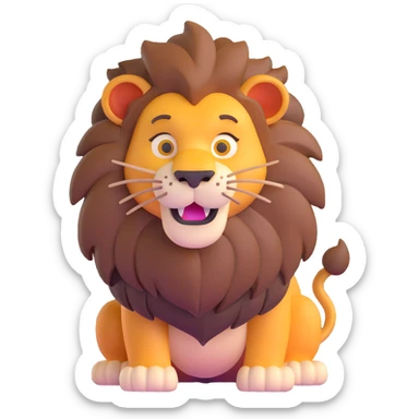 naughty lion looking sideways with mischievous expression sticker