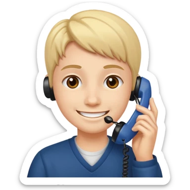 student calling on the phone sticker