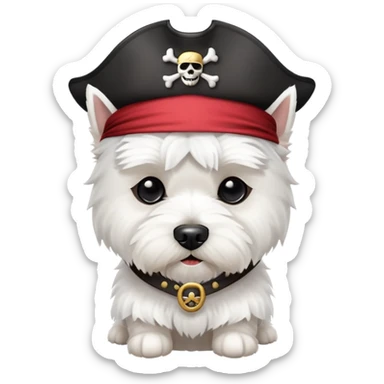 West Highland White Terrier dog as a pirate  sticker